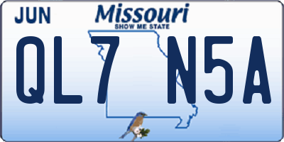 MO license plate QL7N5A