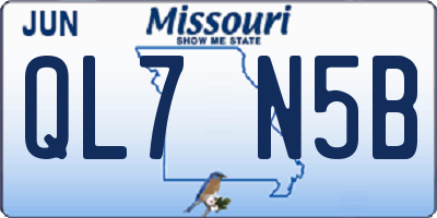 MO license plate QL7N5B