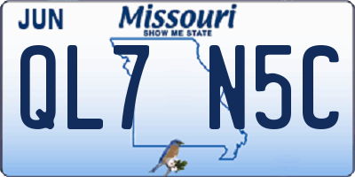 MO license plate QL7N5C