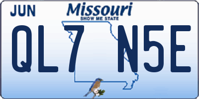 MO license plate QL7N5E