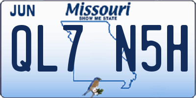 MO license plate QL7N5H