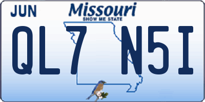 MO license plate QL7N5I