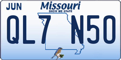 MO license plate QL7N5O