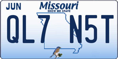 MO license plate QL7N5T