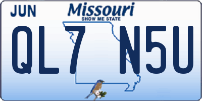 MO license plate QL7N5U