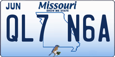 MO license plate QL7N6A