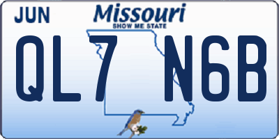 MO license plate QL7N6B