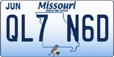 MO license plate QL7N6D