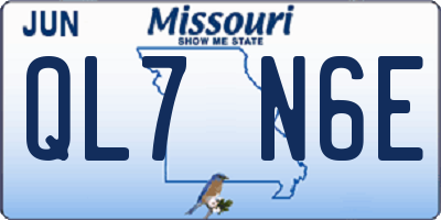 MO license plate QL7N6E