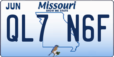 MO license plate QL7N6F