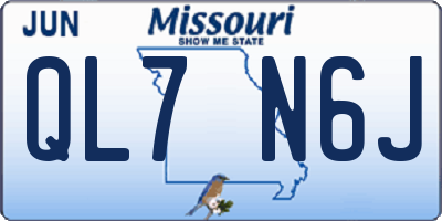 MO license plate QL7N6J