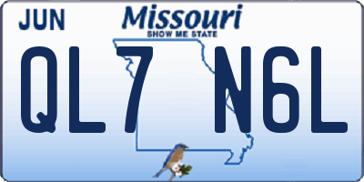 MO license plate QL7N6L