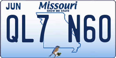MO license plate QL7N6O