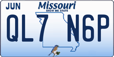 MO license plate QL7N6P