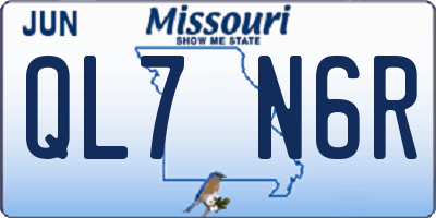 MO license plate QL7N6R