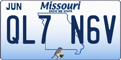 MO license plate QL7N6V