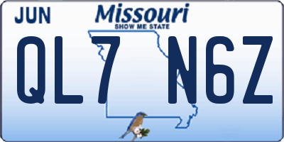 MO license plate QL7N6Z