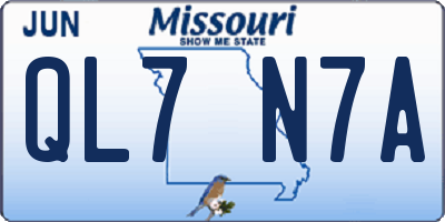 MO license plate QL7N7A