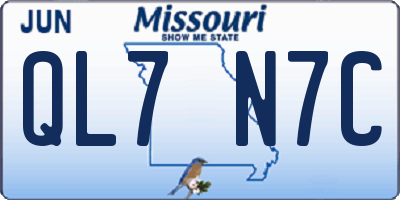 MO license plate QL7N7C