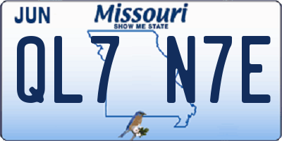 MO license plate QL7N7E