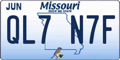 MO license plate QL7N7F
