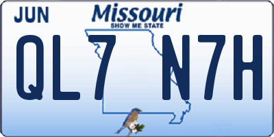 MO license plate QL7N7H