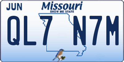 MO license plate QL7N7M