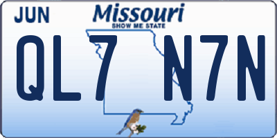 MO license plate QL7N7N