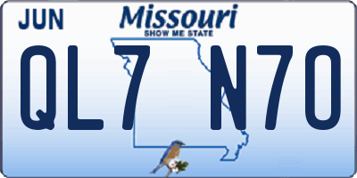 MO license plate QL7N7O