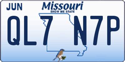 MO license plate QL7N7P