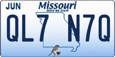 MO license plate QL7N7Q