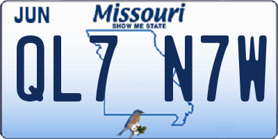 MO license plate QL7N7W