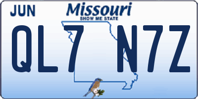 MO license plate QL7N7Z