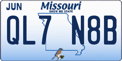 MO license plate QL7N8B