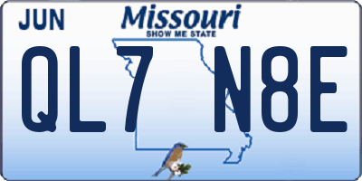 MO license plate QL7N8E