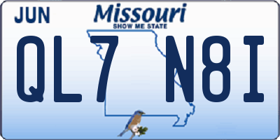 MO license plate QL7N8I