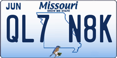 MO license plate QL7N8K