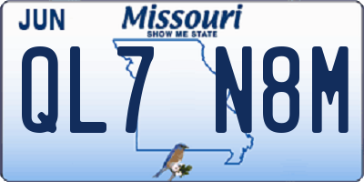 MO license plate QL7N8M