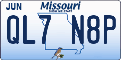 MO license plate QL7N8P