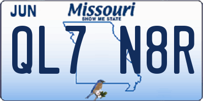 MO license plate QL7N8R