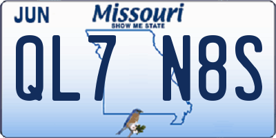 MO license plate QL7N8S