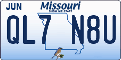 MO license plate QL7N8U