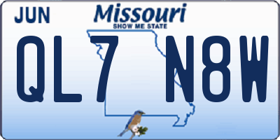 MO license plate QL7N8W