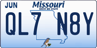 MO license plate QL7N8Y