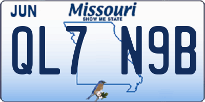 MO license plate QL7N9B