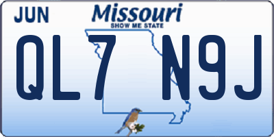 MO license plate QL7N9J