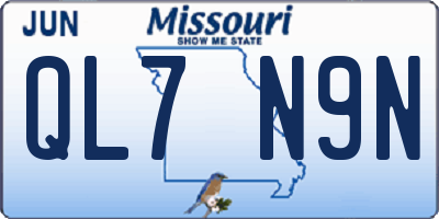 MO license plate QL7N9N
