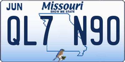 MO license plate QL7N9O
