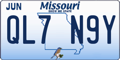 MO license plate QL7N9Y