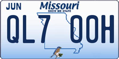 MO license plate QL7O0H